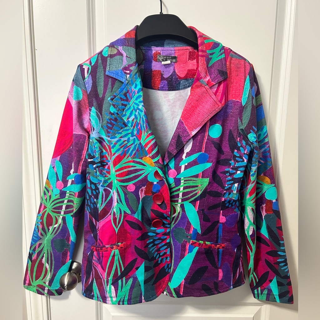 Colorful Floral Print Blazer - Women’s Bright Multi Blazer